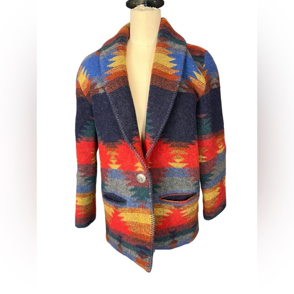 Rhonda Stark vintage southwestern wool coat size small - Picture 1 of 5